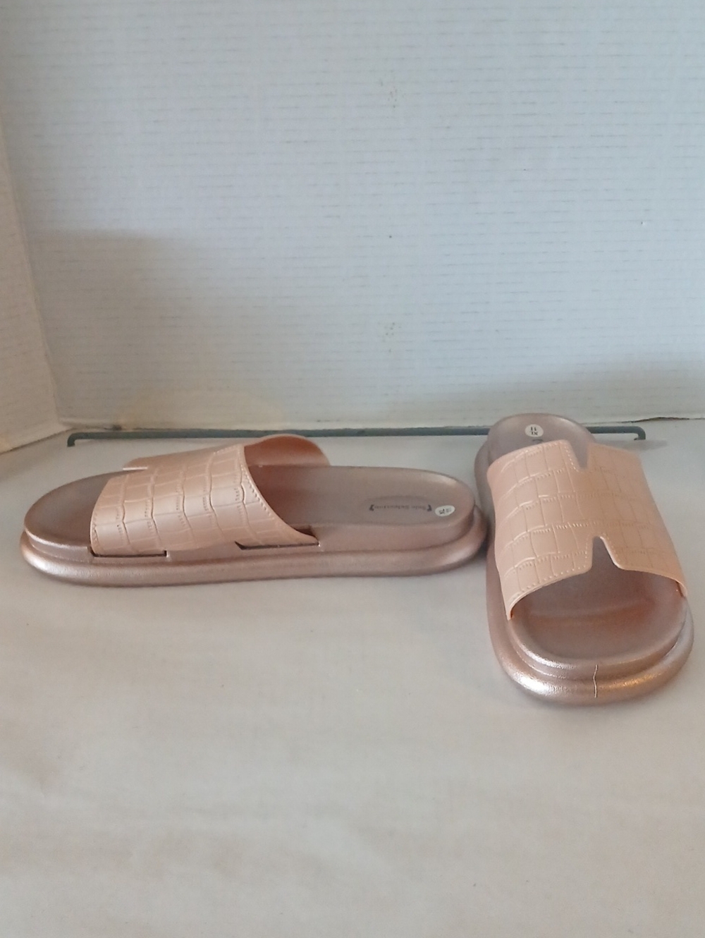 Sole Selection Rose Gold Slide Sandals